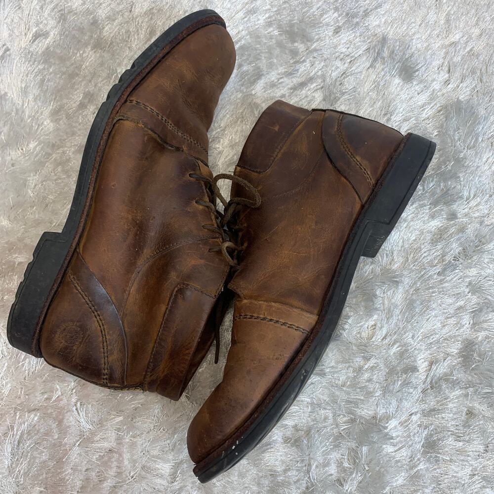 Timberland Brown Leather Boots Sz 11.5M Chukka Style 37500 6828